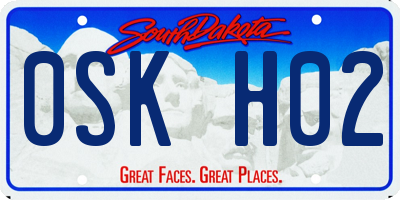 SD license plate 0SKH02