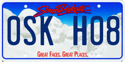 SD license plate 0SKH08