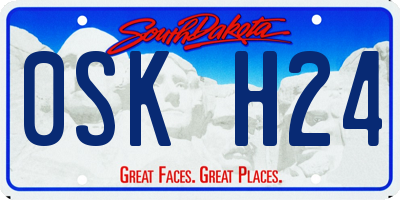 SD license plate 0SKH24