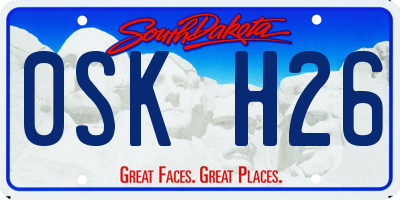 SD license plate 0SKH26