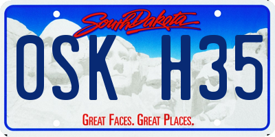 SD license plate 0SKH35