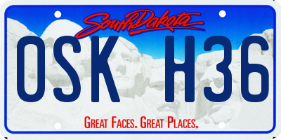 SD license plate 0SKH36