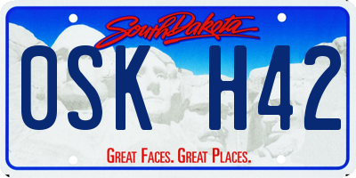 SD license plate 0SKH42