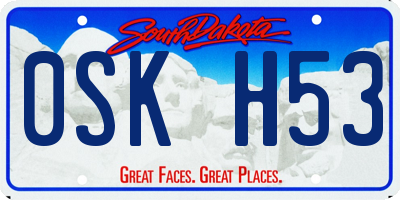 SD license plate 0SKH53