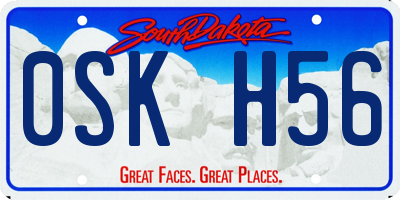 SD license plate 0SKH56