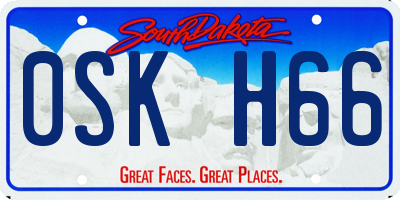 SD license plate 0SKH66