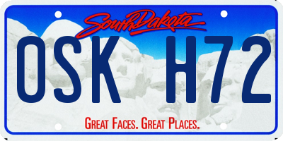 SD license plate 0SKH72