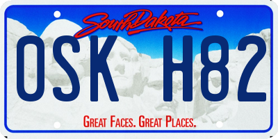 SD license plate 0SKH82