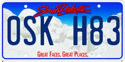 SD license plate 0SKH83