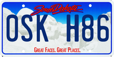 SD license plate 0SKH86