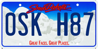 SD license plate 0SKH87
