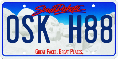 SD license plate 0SKH88