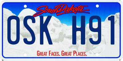 SD license plate 0SKH91