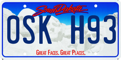 SD license plate 0SKH93