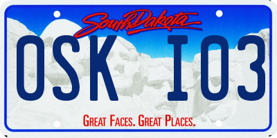 SD license plate 0SKI03