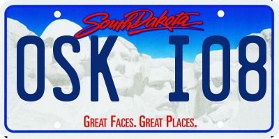 SD license plate 0SKI08
