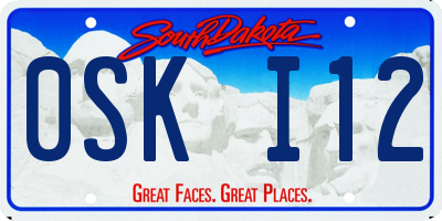 SD license plate 0SKI12