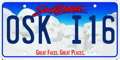 SD license plate 0SKI16