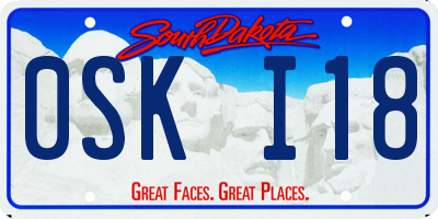 SD license plate 0SKI18