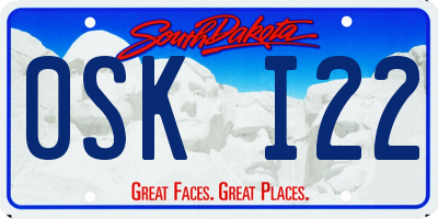 SD license plate 0SKI22