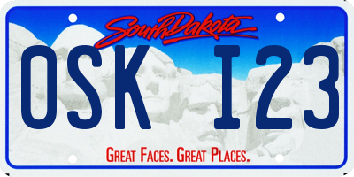 SD license plate 0SKI23