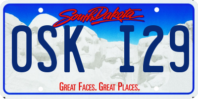 SD license plate 0SKI29