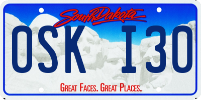 SD license plate 0SKI30