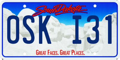 SD license plate 0SKI31