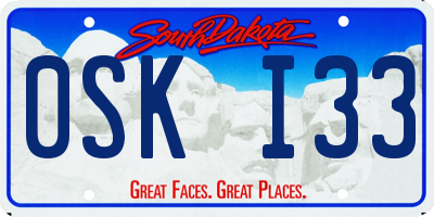 SD license plate 0SKI33