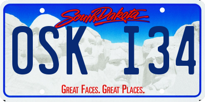 SD license plate 0SKI34