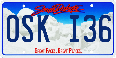 SD license plate 0SKI36
