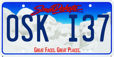 SD license plate 0SKI37
