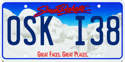 SD license plate 0SKI38
