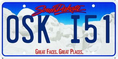 SD license plate 0SKI51