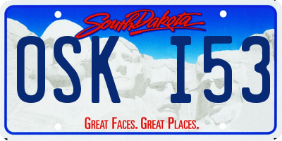 SD license plate 0SKI53