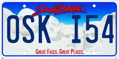 SD license plate 0SKI54