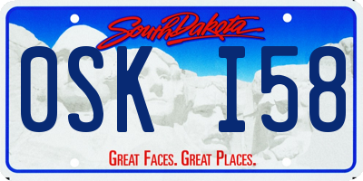 SD license plate 0SKI58