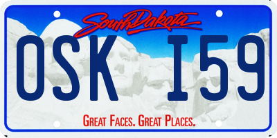 SD license plate 0SKI59