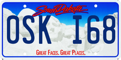 SD license plate 0SKI68