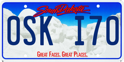 SD license plate 0SKI70
