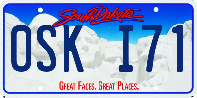 SD license plate 0SKI71
