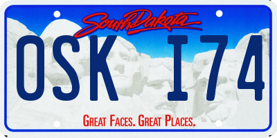SD license plate 0SKI74