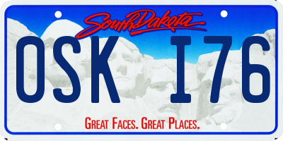 SD license plate 0SKI76