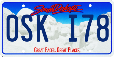 SD license plate 0SKI78