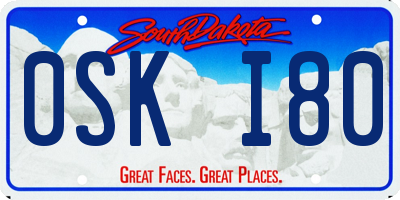 SD license plate 0SKI80