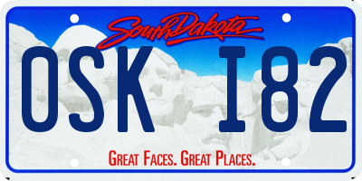 SD license plate 0SKI82