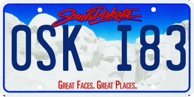 SD license plate 0SKI83