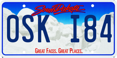 SD license plate 0SKI84