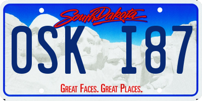 SD license plate 0SKI87