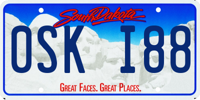 SD license plate 0SKI88